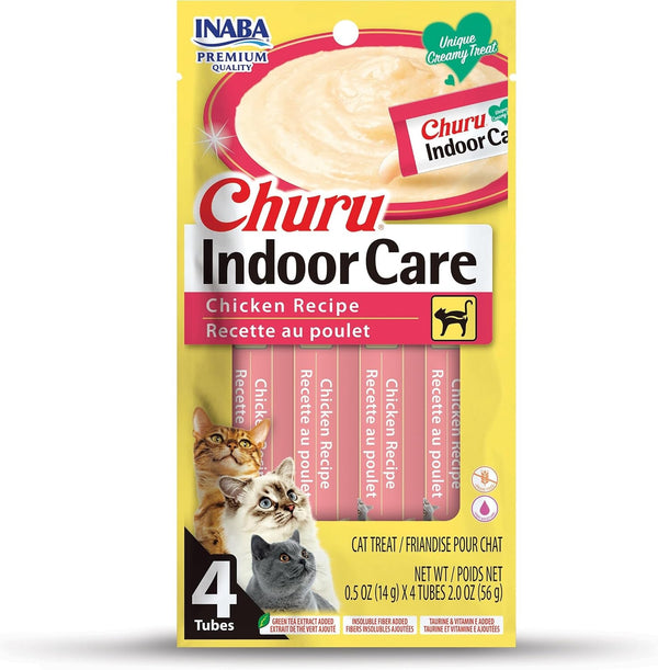 INABA Churu for Cats, Functional, Creamy Lickable Purée Cat Treat for Indoor Care and Hairball Control, 0.5 Ounces Each, 24 Tubes (4 per Pack), 2 Flavor Tuna and Chicken Variety Pack10