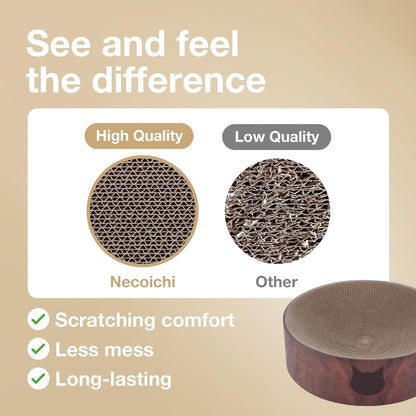 Necoichi Cat Scratcher Bowl for Indoor Cats - Cat Scratching Lounger with Reversible Usability and Extra Comfort for Lounge, Cardboard Bed Couch / (Regular, Dark Cherry)5