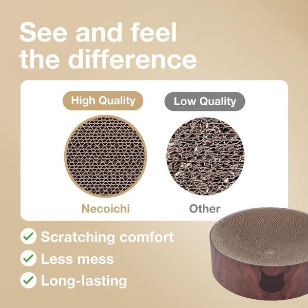 Necoichi Cat Scratcher Bowl for Indoor Cats - Cat Scratching Lounger with Reversible Usability and Extra Comfort for Lounge, Cardboard Bed Couch / (Regular, Dark Cherry)5