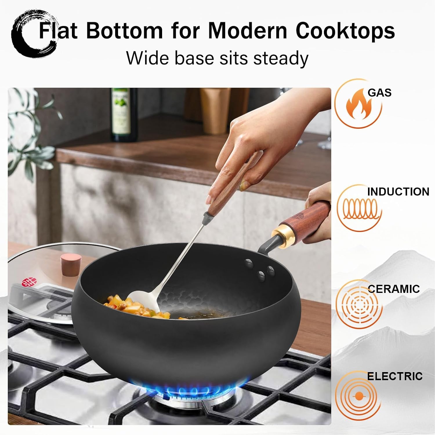 carbon-steel-wok-pan-flat-bottom-iron-stir-fry-pan-induction-cookware-9-5-inch-uncoated-small-traditional-skillet-with-lid