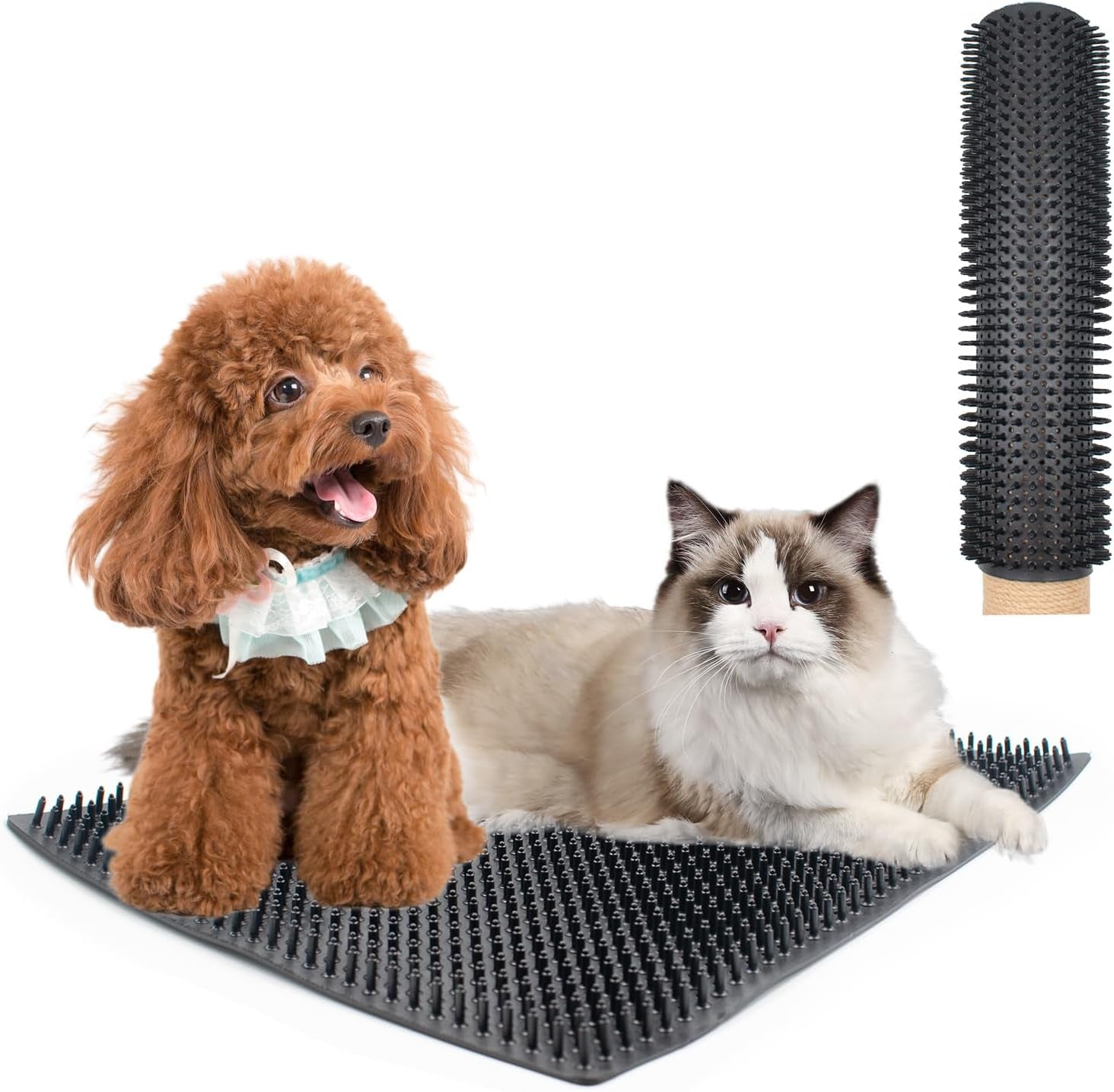2-pcs-dog-scratching-post-pad-14-2-x-11-8-inch-36-x-30-cm-pvc-dog-back-scratcher-soft-touch-itch-relief-pad-massage-bed-massage-brush-for-wooden-stake-wall-sofa-ground