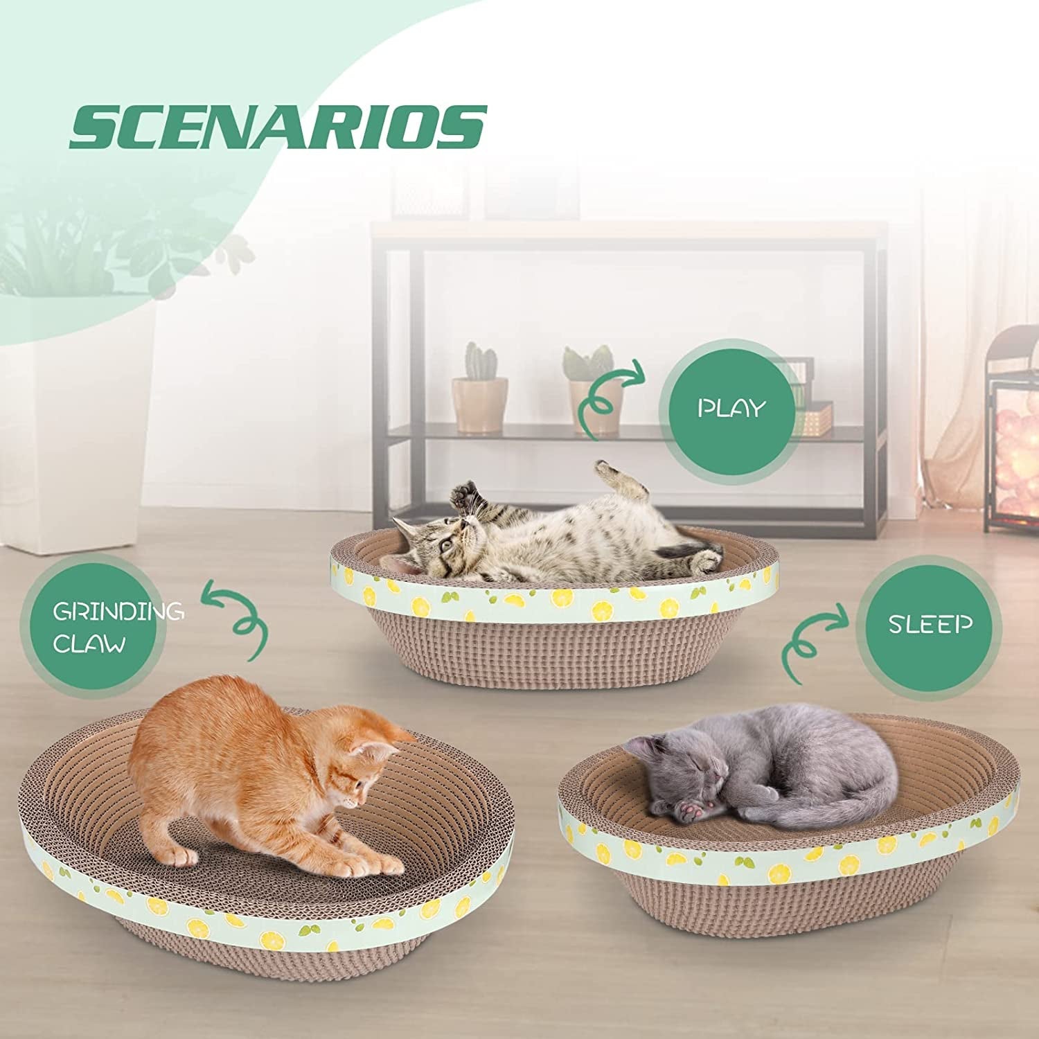 oval-cat-cardboard-scratcher-with-lounger-bed-high-density-kitty-cat-scratching-pad-for-indoor-cats-grinding-claws-ergonomic-curved-furniture-couch-cat-scratch-protector-17-3-13-6-4-5