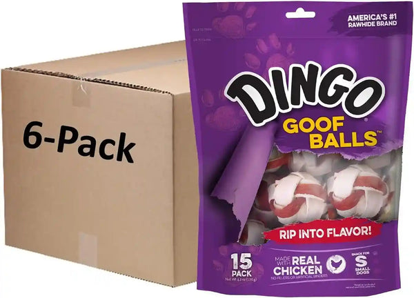 Dingo Goof Balls Rawhide Treats for Small Dogs, with Real Chicken, 15 Ct | Long-Lasting Rawhide Chew Wrapped with Real Chicken, Natural Chewing Action Promotes Clean Teeth, for Adult Dogs8