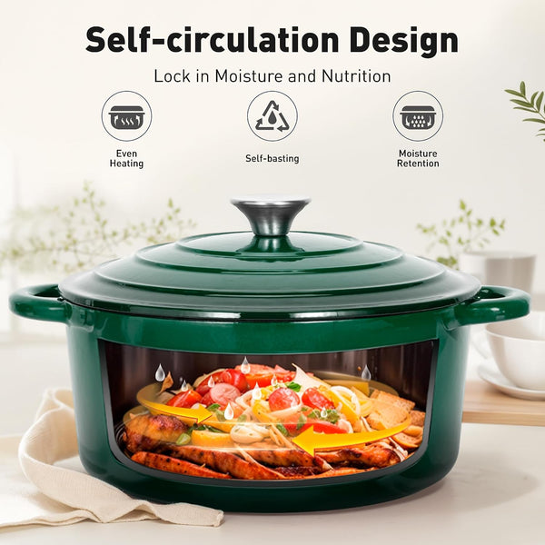 7 Piece Enameled Cast Iron Dutch Oven Pots and Pans Set | Induction Compatible, Durable Enamel Kitchen Cookware Set, 100% PFOA-PFOS Free Non Toxic5