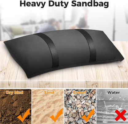 200 LBS Umbrella Base Weights Sandbags, 4 Packs Sand Bags for Weight, Weatherproof Fillable Heavy Duty Weight Sandbag for Outdoor Furniture Backyard Umbrella Garden Trampoline Poolside Accessories4
