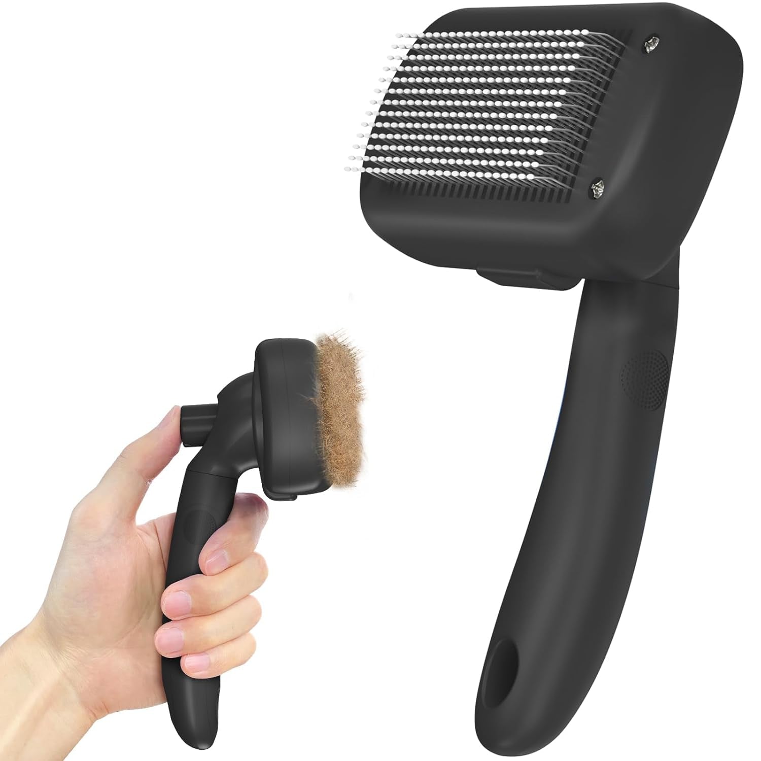 dipoo-self-cleaning-shedding-brush-skin-friendly-grooming-tool-for-dogs-cats-and-puppies-deshedding-and-hair-removal-for-long-and-short-haired-pets-black