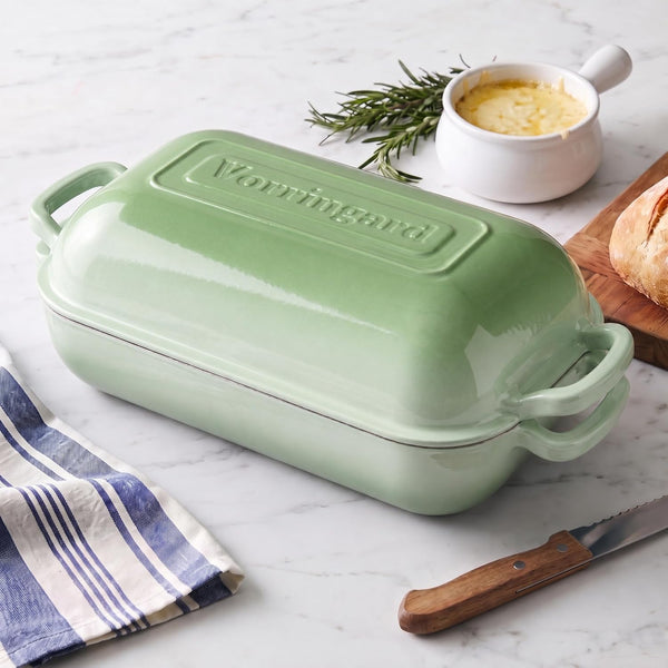 Large Cast Iron Dutch Oven Dome Pot with Lid, Enameled Bread Oven, Bread Pan for Homemade Sourdough Bread Baking, 6QT, Green5