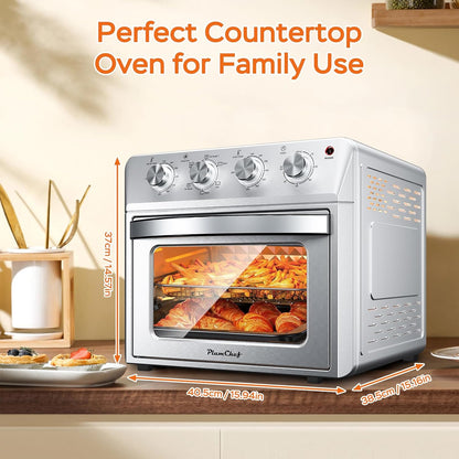 Multifunctional Convection Toaster Oven Air Fryer Combo, All-In-One Countertop Oven for Healthy Oil-Free Cooking, Adjustable Temp & Time Control, Family Size6