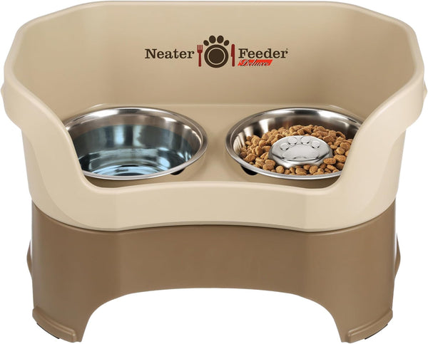 Neater Pet Brands Neater Feeder Deluxe Mess Proof Dog Bowls Elevated for Large Dogs over 40 Lbs, Made in USA, No Spill Raised Dog Food Bowl Stand Feeding Station, Food and Water Bowl Set, Black18