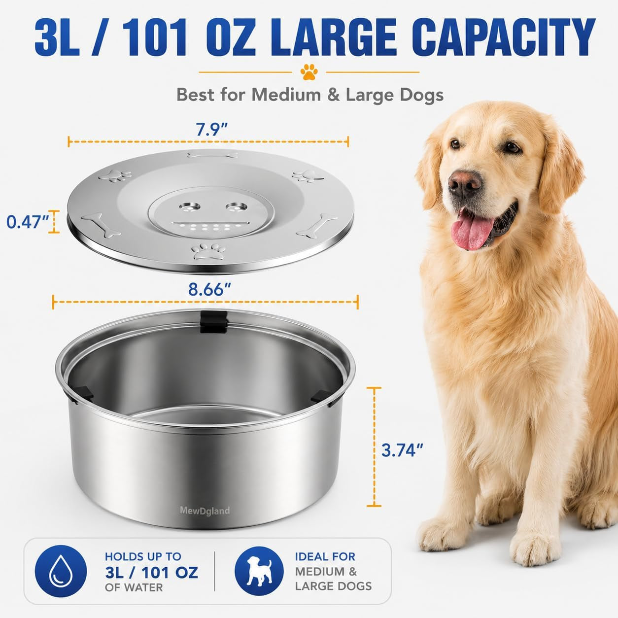 dog-water-bowl-no-spill-3l-101oz-stainless-steel-slow-feeder-dog-bowl-with-floating-disk-spill-proof-dog-water-bowl-dispenser-for-messy-drinkers-anti-splash-large-dog-bowl-with-filter