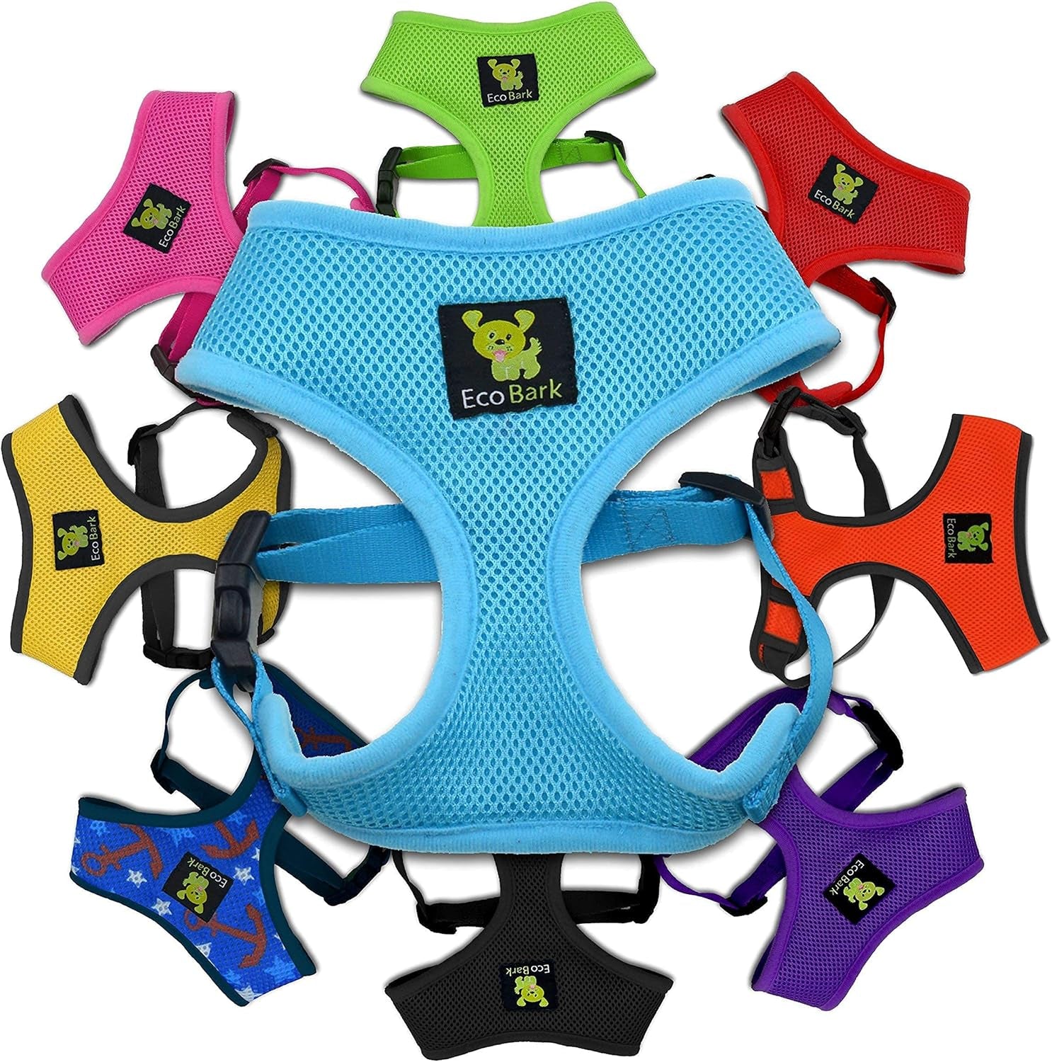 ecobark-dog-harness-soft-mesh-over-the-head-vest-harness-red-small-luxurious-eco-friendly-no-pull-no-choke-design-padded-breathable-body-halter-anti-rub-for-puppy-toy-small-breeds