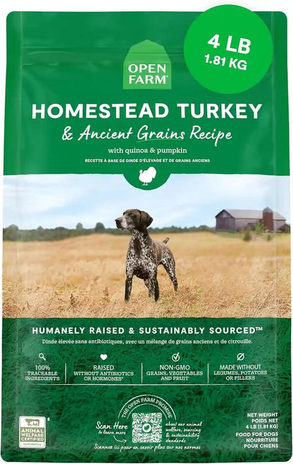 Open Farm Ancient Grains Dry Dog Food, Wild Caught Salmon Kibble, 22Lb Bag | All Life Stages, All Breed Sizes, Protein-Rich & Nutrient Dense, 100% Traceable Ingredients, Non-Gmo Fruits & Veggies.10