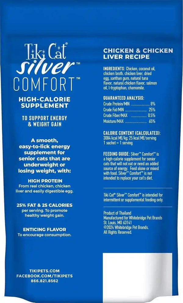 Tiki Cat® Silverâ„¢ Comfort Chicken & Chicken Liver Recipe 5.6 Oz. (20/.28Oz) (20 Sachets)2