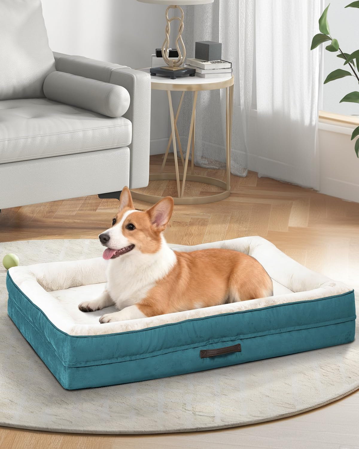upvilla-orthopedic-dog-bed-xl-four-sided-dog-sofa-washable-cover-gray