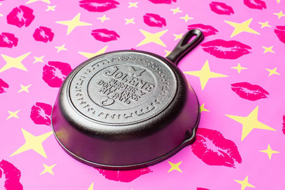 Dolly Parton Jolene Cast Iron Skillet, 8 Inches | Collectible Frying Pan with Signature Design, Heavy Duty Cast Iron Cookware for Everyday Cooking & Display3