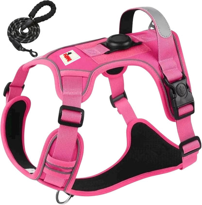 Boldpet® Dog Harness with Airtag Holder and Leash Set- No Pull Dog Harness Reflective Design -Escape Proof with Safety Buckles- Breathable Oxford for Small, Medium and Large Dogs -Air Tag Not Included10