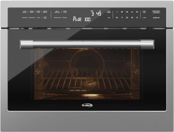 24 Inch Built-In Oven and Microwave Combination with Broil and Convection Heating, Soft Close Door, 1000 Watt Power with NEMA 5-20P Plug, Stainless Steel Finish, Touch Control LCD Display1