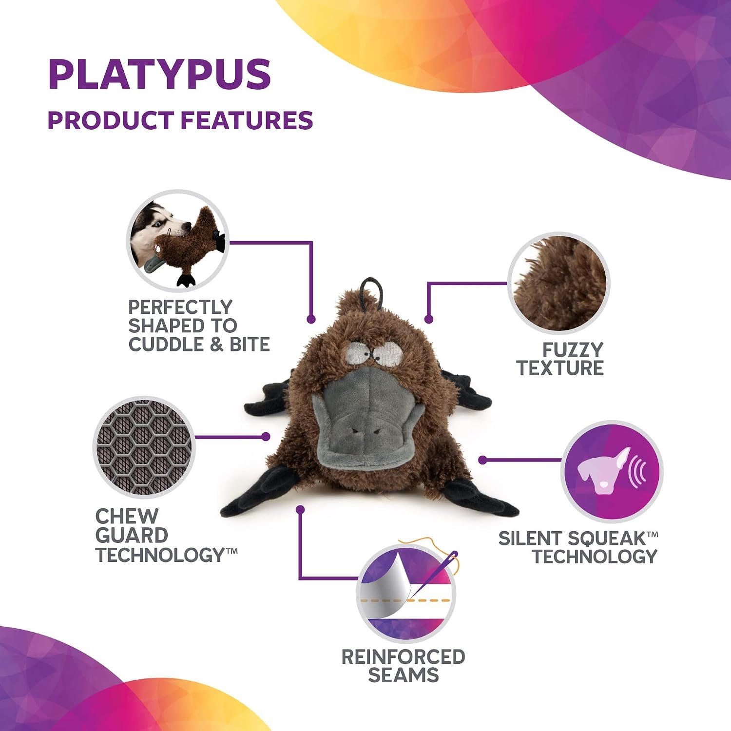 trustypup-strong-n-silent-platypus-silent-squeak-plush-dog-toy-chew-guard-technology-brown-large