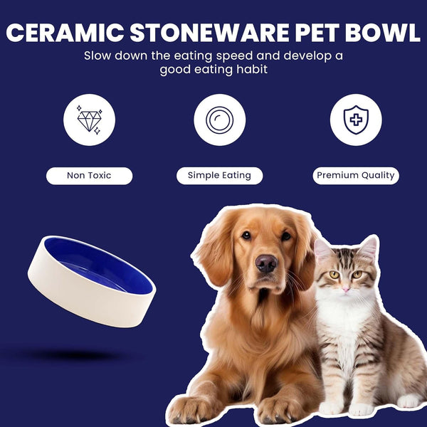 SPOT Ceramic Stoneware- Pet Bowl for Medium and Large Dogs, Classic Heavy Duty Non-Slip Ceramic Bowl for Food and Water - 7.5In Diameter5