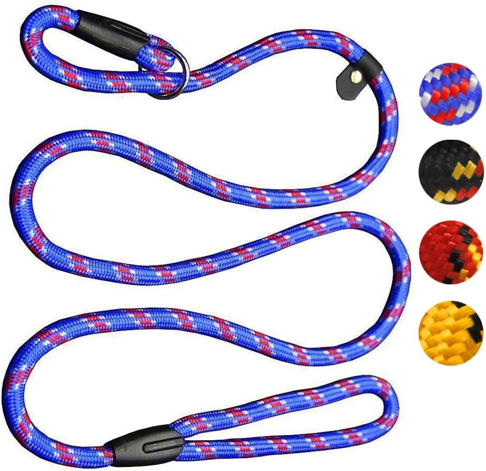 dog-rope-leash-5-ft-pet-slip-lead-dog-training-leash-for-10-80-lb-standard-adjustable-pet-nylon-leash-for-small-medium-dogs-walkingblue