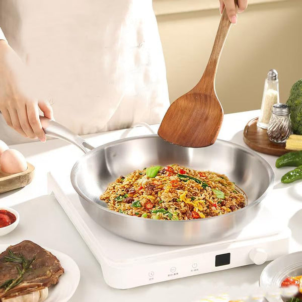 13 Inch Stainless Steel 316 Wok with Lid, Stir-Fry Pans, Dishwasher and Oven Safe, Works on Induction (13 Inch with Lid)5