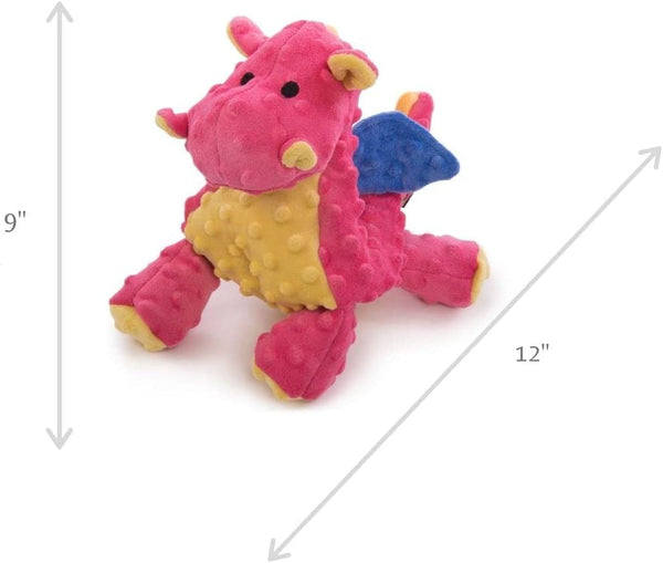 Godog Bubble Plush Dragons Squeaky Dog Toy, Chew Guard Technology - Coral, Large9