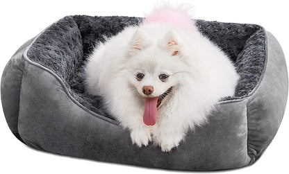 JOEJOY Rectangle Dog Bed for Large Medium Small Dogs - Washable Orthopedic Sofa Bed, Soft Breathable Puppy & Pet Cuddler, Durable Calming Dog Bed with Anti-Slip Bottom, Multiple Sizes, Beige35