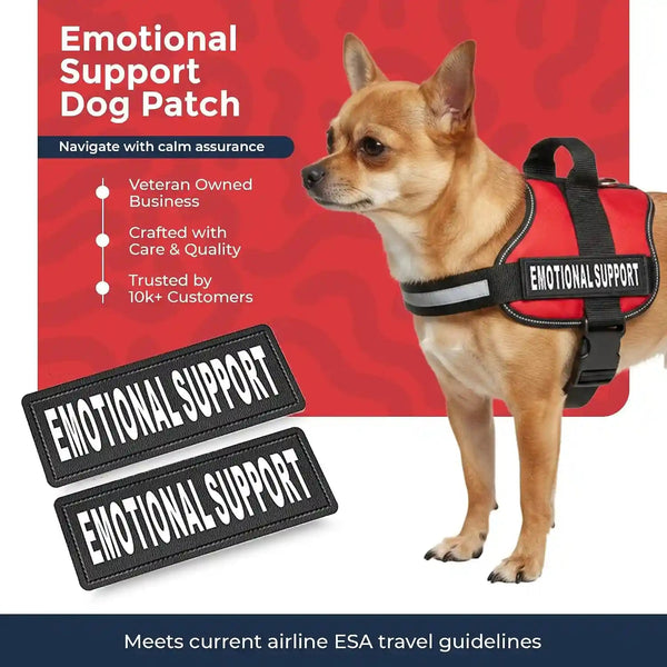 Industrial Puppy Emotional Support Dog Patch, Reflective XS 1 X 2.75 in | Clear Visibility, Durable Vest Patches for Identification, Compatible with Hook & Loop Vest Gear - XS 1X2.75 Inch4