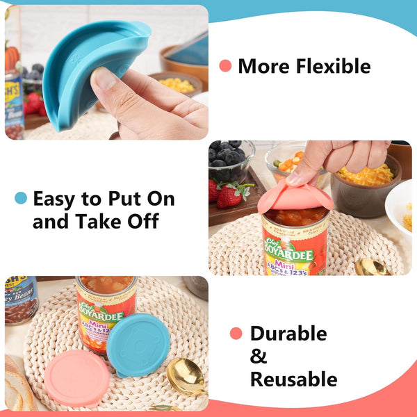 2Pcs 3.0-Inch Silicone Can Lids for Chef Boyardee | Van Camp'S | Goya | Bush'S Best | Farmer'S Market Can, Can Cover for Canned Goods, Soup Can Cap, Fit Most Standard Size, Dishwasher Safe (Lids ONLY)3