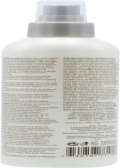 Biosilk for Dogs Silk Therapy Detangling and Shine Protecting Spray, Ph Balanced Leave-In Mist with Silk and Vitamins for Dematting, Paraben-Free, All Coats and Breeds, 8 Fl Oz | Ph-Balanced, Paraben-Free Leave-In Mist with Silk and Vitamins; Dematting Spray for All Coats and Breeds15