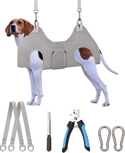 Kkiimatt Dog Grooming Hammock Harness, Small Dog Groming Sling, Gray Dog Hanging Harness for Nail Trimming,Dog Nail Clipping Hanger Restraint Holder13