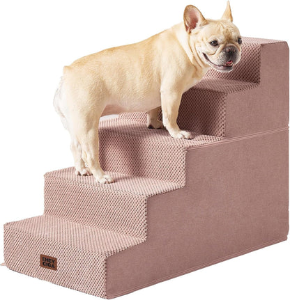 EHEYCIGA Dog Stairs for Bed 18" H, Dog 4-Steps for High Bed, Olive Green | Pet Steps for Small Dogs and Cats, Non-Slip Balanced Pet Ramp Indoor15