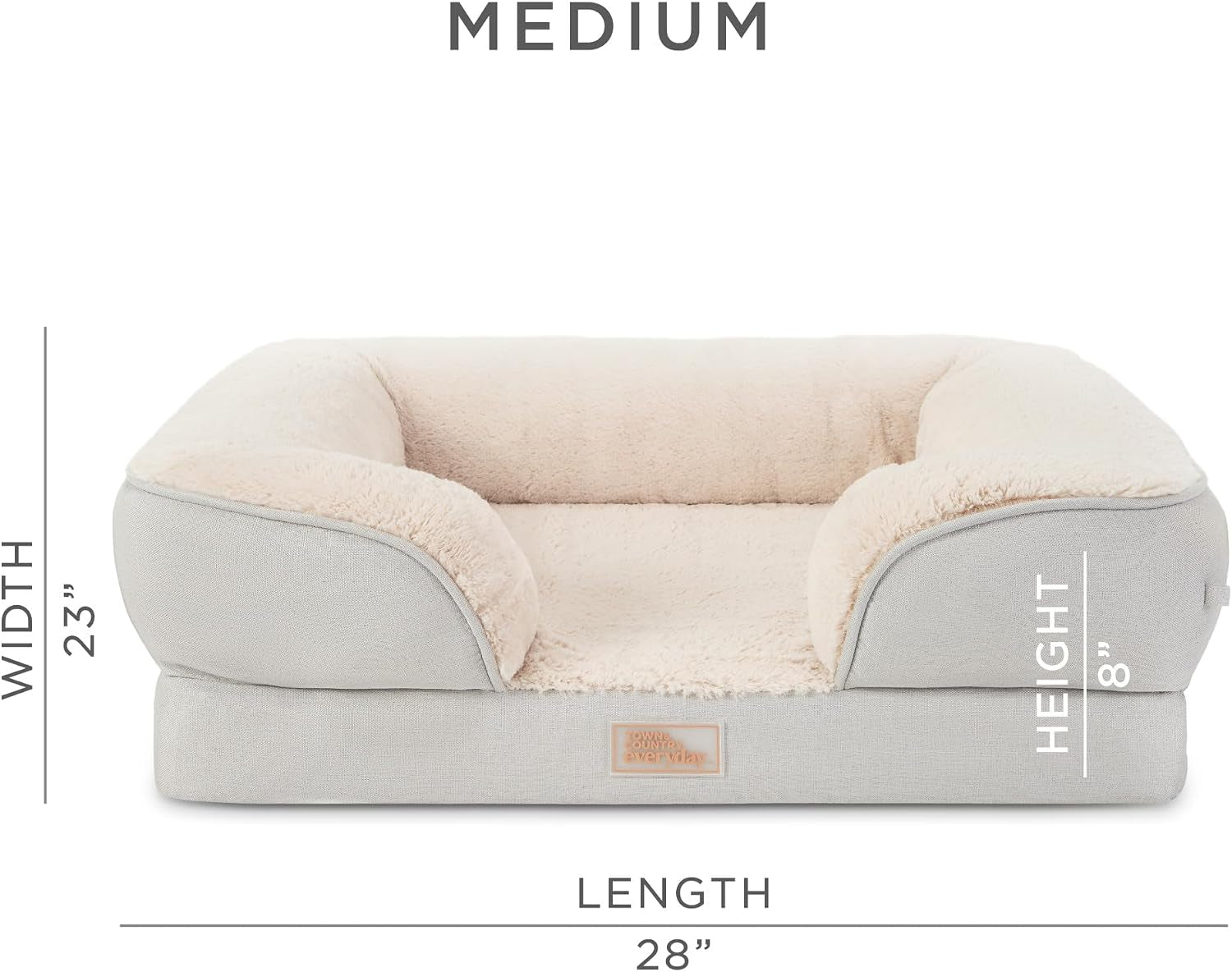 town-country-everyday-cuddletown-comfy-solid-bolster-sofa-pet-bed-supportive-calming-egg-crate-foam-non-slip-bottom-machine-washable-cover-grey-medium-28x23x8