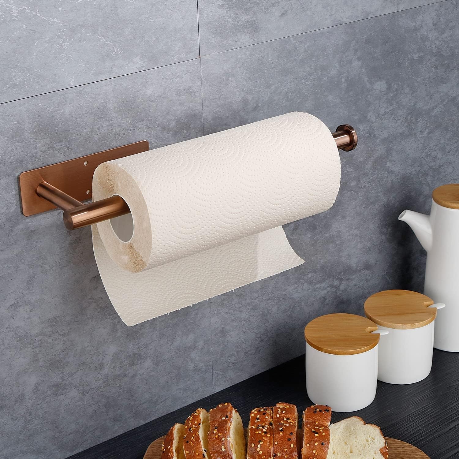 paper-towel-holder-self-adhesive-paper-towel-holder-wall-mount-for-kitchen-rack-adhesive-paper-towel-roll-rack-for-bathroom-towel-kitchen-stainless-steel-rose-gold