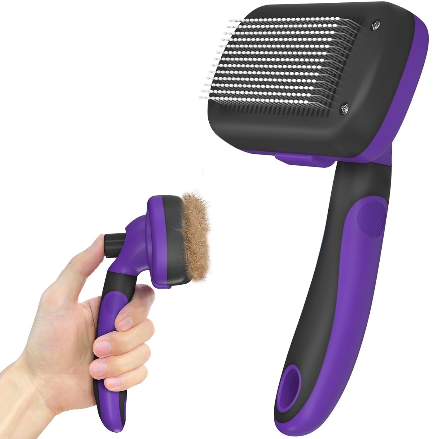 dipoo-self-cleaning-shedding-brush-skin-friendly-grooming-tool-for-dogs-cats-and-puppies-deshedding-and-hair-removal-for-long-and-short-haired-pets-black