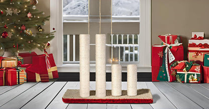 Barelove Cat Scratching Post Replacement, 4 Pieces Cat Scratcher Cat Tree Replacement Parts, 15.4'' X 2.67" Dia + 7.87“ X 2.67" Dianatural Sisal Rope Cat Scratch Posts Include M8 Screws9