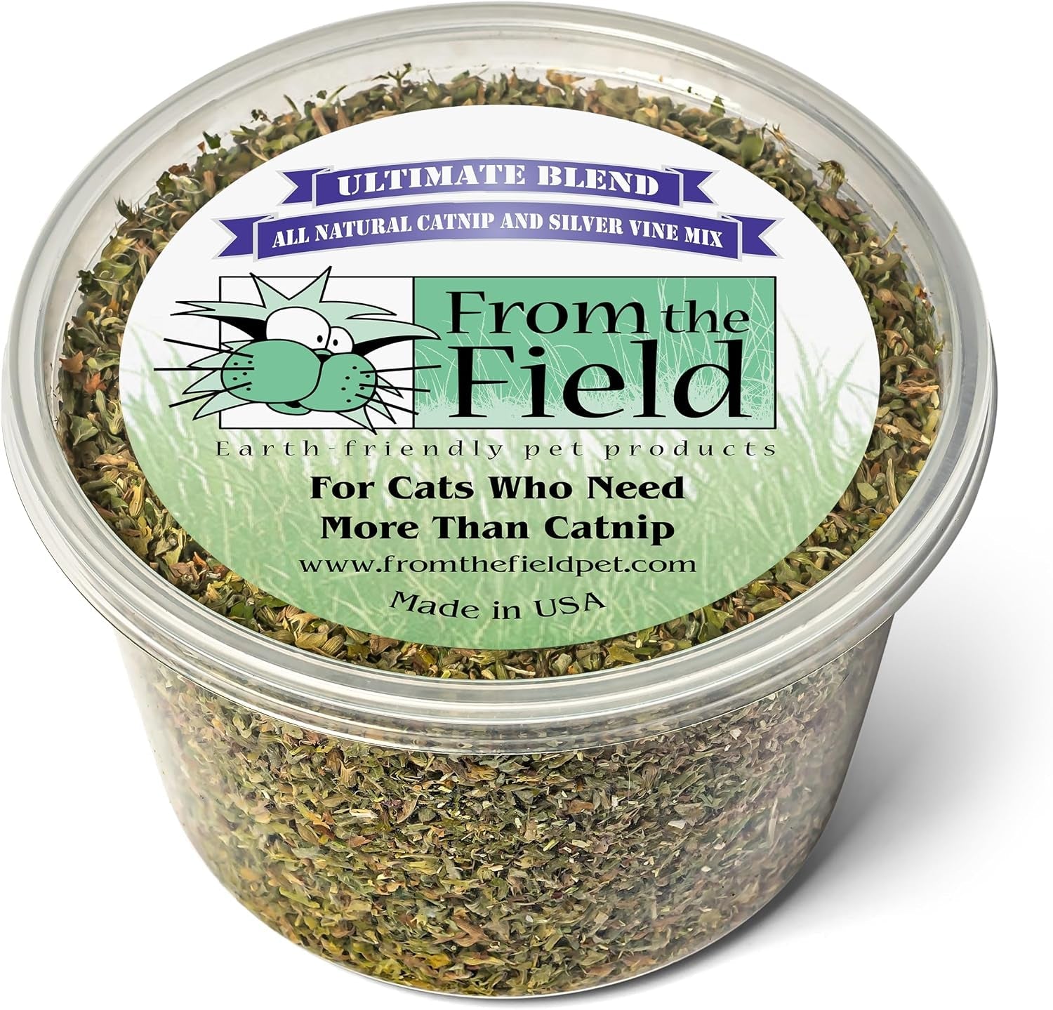 from-the-field-ultimate-blend-catnip-silver-vine-premium-usa-grown-catnip-for-toys-playtime-fresh-potent-non-toxic-eco-friendly-safe-for-kittens-cats-resealable-2-oz-tub