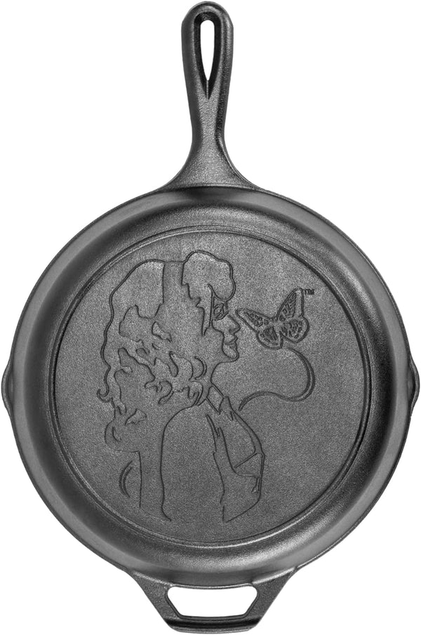 Dolly Parton Pre-Seasoned Cast Iron Skillet, 10.25 Inches | Dolly Parton Edition, Signature Handle Cast Iron Skillet for Oven, Stove, Grill or Campfire, Made in USA1
