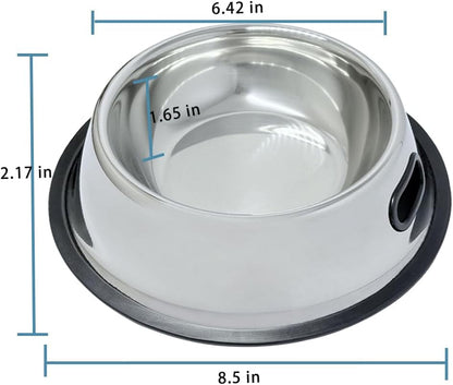 Shslumex 2Packs Stainless Steel Cat Bowl with Anti-Skid Rubber Base, Stainless Steel Dog Bowls for Small/Medium/Large Pet, Perfect Dish and Water Choice for Puppy Cat Kitten7