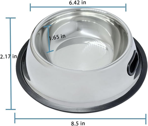 Shslumex 2Packs Stainless Steel Cat Bowl with Anti-Skid Rubber Base, Stainless Steel Dog Bowls for Small/Medium/Large Pet, Perfect Dish and Water Choice for Puppy Cat Kitten7