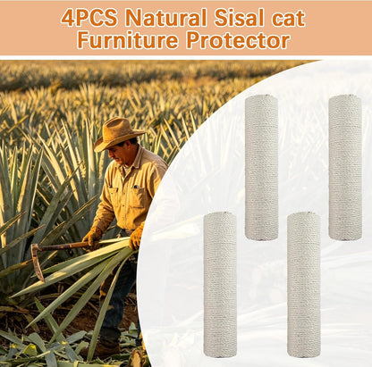 4 Pcs Cat Scratching Post Replacement 12In Cat Tree & Tower Scratch Pole Refill Parts with M8 Screws Sisal Rope Cat Furniture Protector3