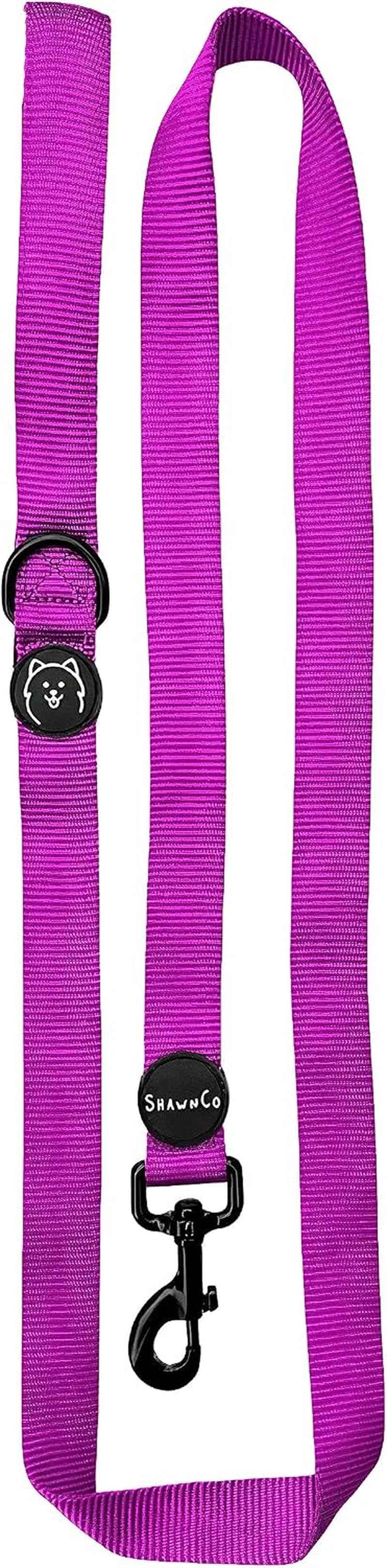 shawnco-dream-walk-dog-leash-premium-nylon-pet-leash-with-soft-neoprene-handle-for-small-medium-and-large-dogs-icy-lilac-m-l-6ft-w-2-handles