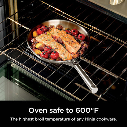 Ninja® Everclad 7-Pc Stainless Steel Cookware Set, Silver, C99007 | Tri-Ply: 18/10 Stainless, Pure Aluminum Core. No Warping, Hot Spots. All Stovetops & Induction Compatible. Oven Safe to 600°F5