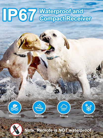 Bousnic Dog Shock Collar 2 Dogs (5-120Lbs) - 3300 Ft Waterproof Training Collar for Dogs Large Medium Small with Rechargeable Remote, Beep (1-8) Vibration (1-16) and Humane Shock (1-99) Modes4