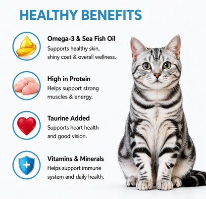100Tubes Cat Treat Lickable, Omega-3 Fish Oil for Skin and Coat Health Squeezable Creamy Purée Cat Treat Real Chicken Puree Lickables Bulk Wet Squeeze Treats for Kittens Healthy Grain-Free2