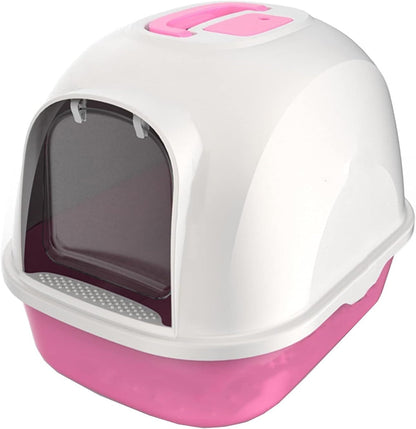 Dog Potty Training Toilet ﻿ Fully Enclosed Hooded ​Litter Pan with Front Entry Odor Close Door Cat Litter Box Scoop Supplie(A)1