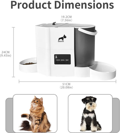 Automatic Cat Feeder 2-In-1 Cat Feeder and Gravity-Fed Water System | 3L Food Tank & 2L Water Tank for Supports 5G/2.4Ghz Dual-Band Wifi APP Remote Control | up to 10 Timed Feedings per Day8