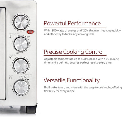 47.6 Quart French Door Countertop Convection Oven with Rotisserie, Stainless Steel Toaster Oven with Timer, Bake Tray, and Accessories5