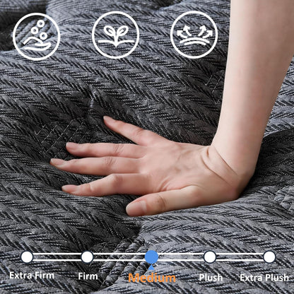 Queen Size Mattress 12 Inch, Hybrid Mattress in a Box, Individually Pocket Springs, Medium Firm Feel for Pressure Relief, Breathable Comfort, Certipur-Us Certified3