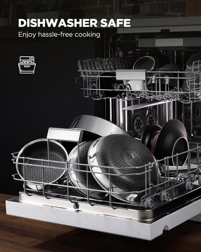Pots and Pans Set Non Stick | Stainless Steel Kitchen Cookware | 14 Pcs | PFOA Free | Hybrid | Induction Compatible | Frying Skillet, Saucepans, Saute Pan & Stock Pot7